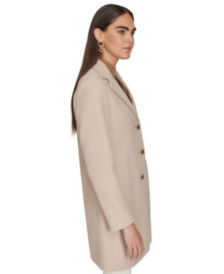 Women's Single-Breasted Notched-Collar Coat