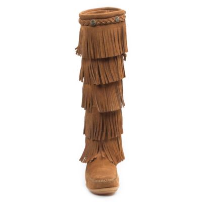 Women's Suede 5-Layer Fringe Boots