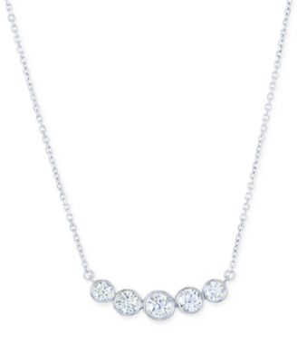Macy's - Diamond Bezel Graduated Curved Bar Collar Necklace (3/4 ct. t.w.) in 14k Gold