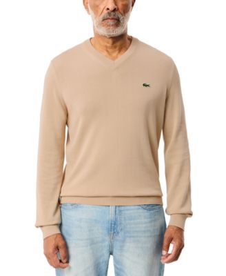 Lacoste - Men's Regular-Fit Solid V-Neck Sweater