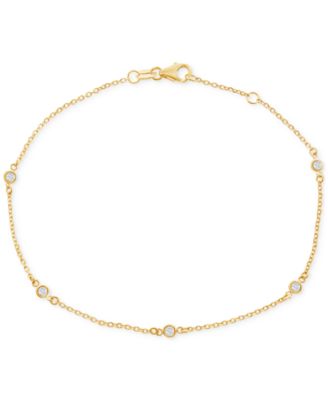 Diamond Bezel Station Link Bracelet (1/6 ct. t.w.) in 14k White or Yellow Gold