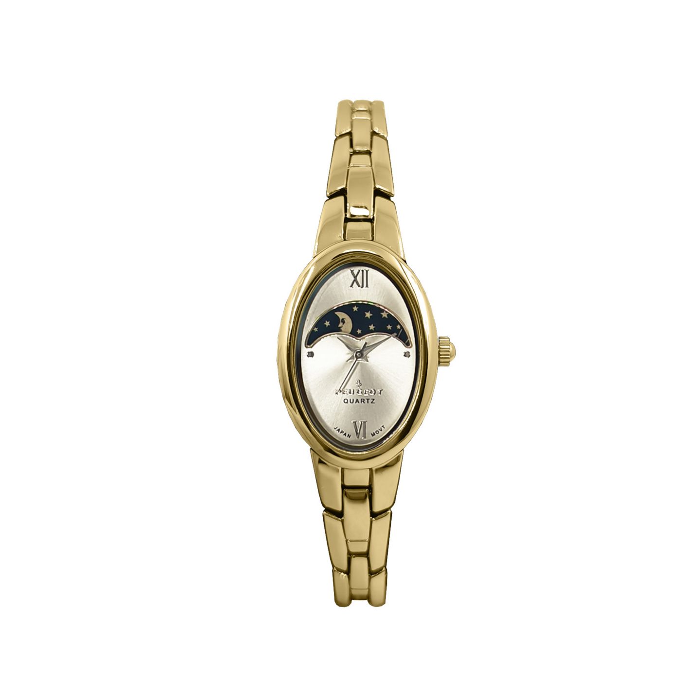 Женские часы Peugeot Gold 30x25mm Sun Moon Dial Link Bracelet Watch, цвет: Золотой — фото 1