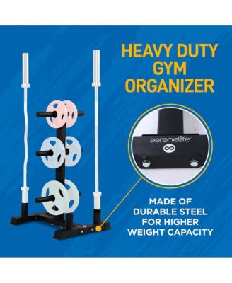 Weight Plate Rack with Barbell Holders, 800-Pound Capacity
