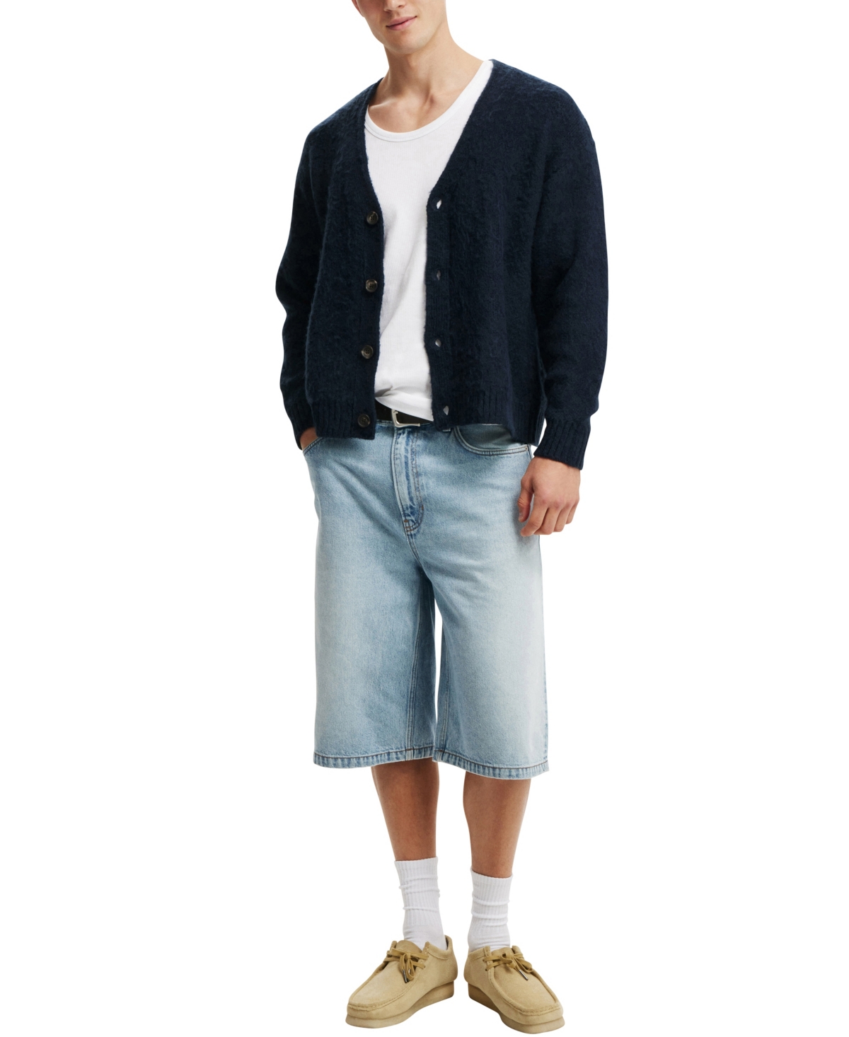 Cotton On Men's Cropped Cardigan Sweater