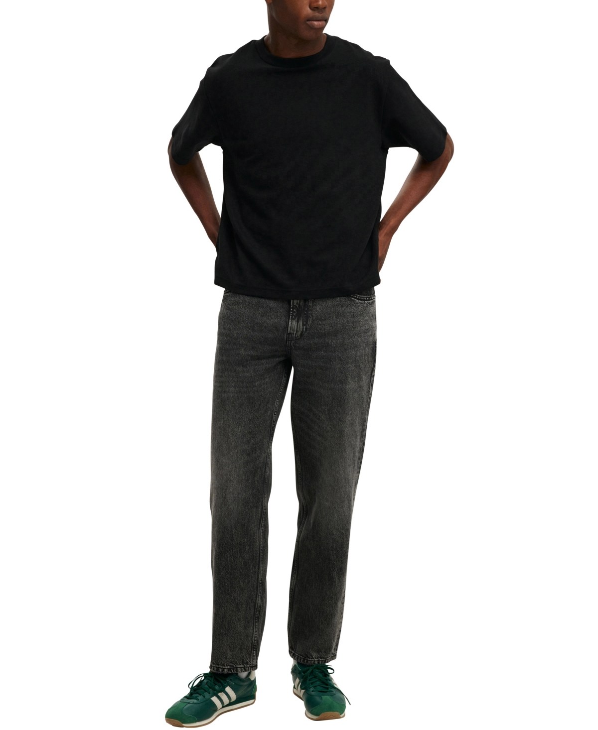 Shop Cotton On Men's Baggy Jean In Domino Black