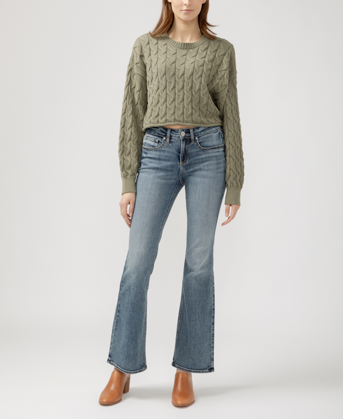 Shop Silver Jeans Co. Women's Suki Mid Rise Curvy Fit Bootcut Jeans In Indigo