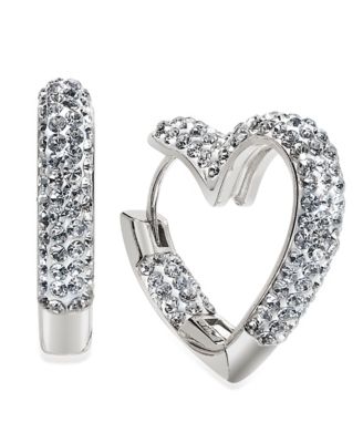 Crystal Heart Hoop Earring