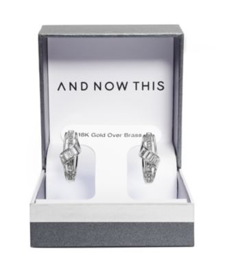 Crystal Hinged Hoop Earring