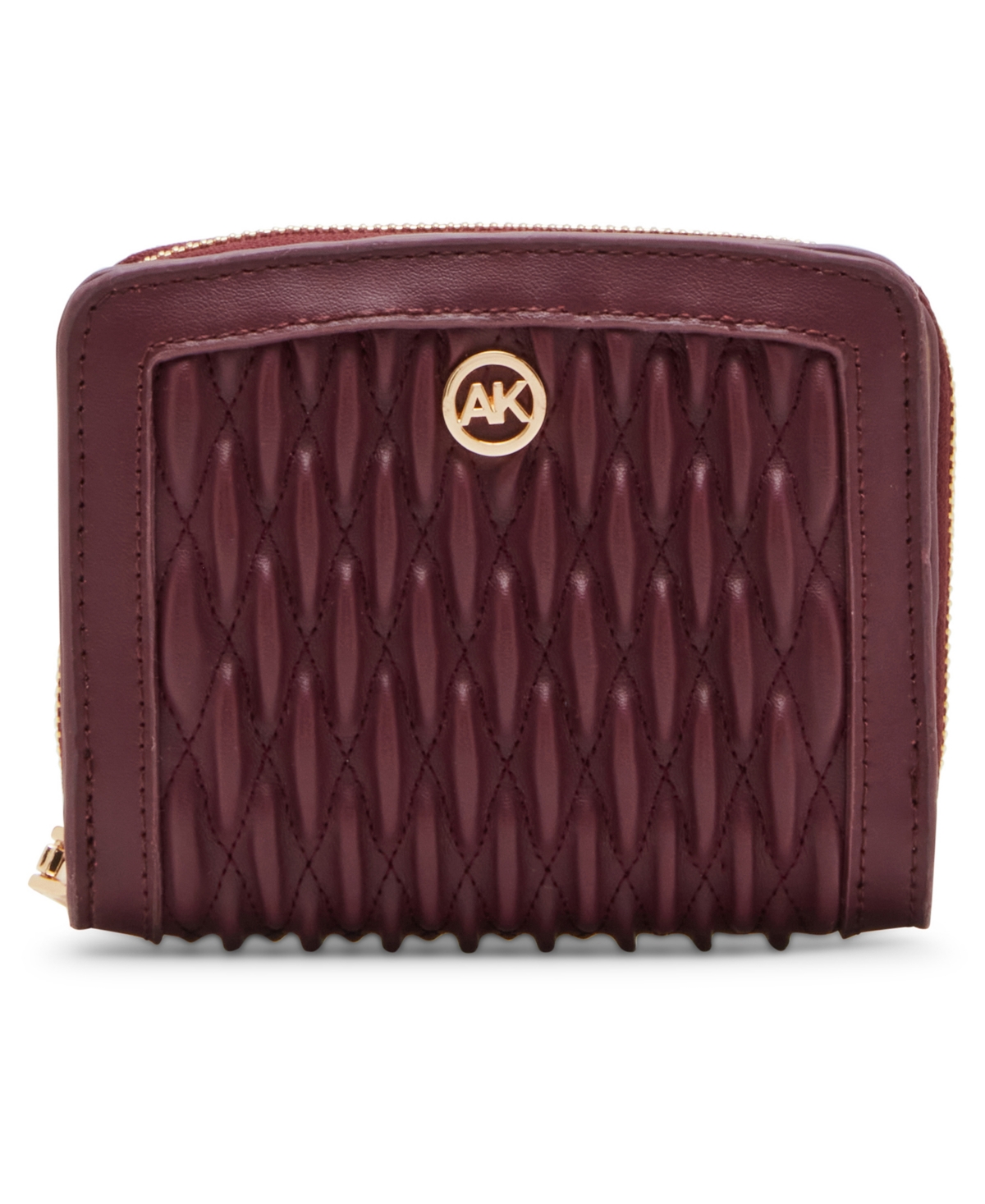 ANNE KLEIN ANNIE KLEIN RUCHED QUILTED ZIP AROUND WALLET 