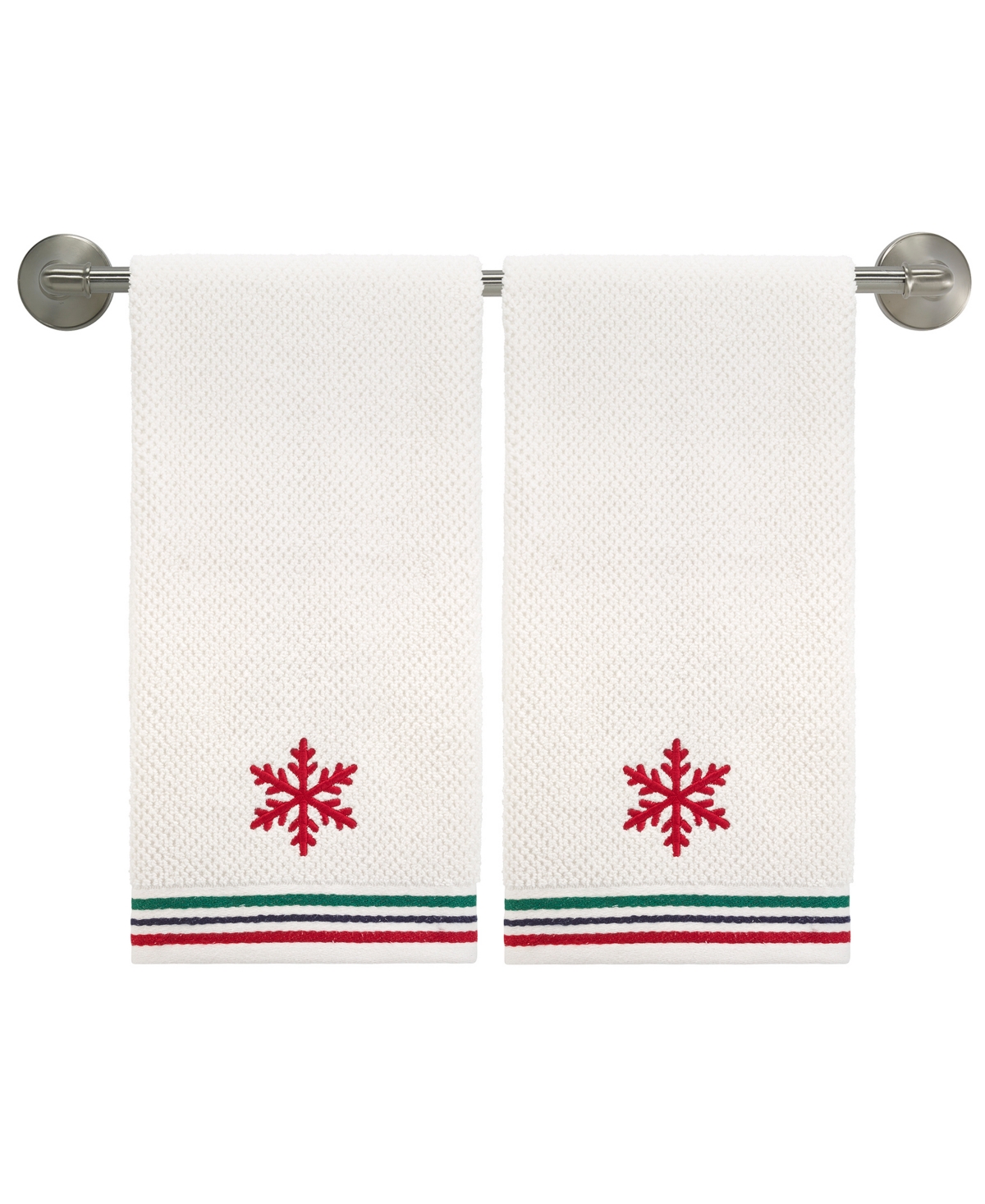 Izod Nordic Cotton 2-pack Hand Towel Set, 16" X 28" In White