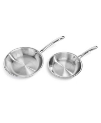 Professional 2pc Tri-Ply 18/10 Stainless Steel Cookware Set, 8" & 10" Fry Pan