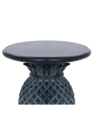 Patina Gray MgO Pineapple Outdoor Side Table