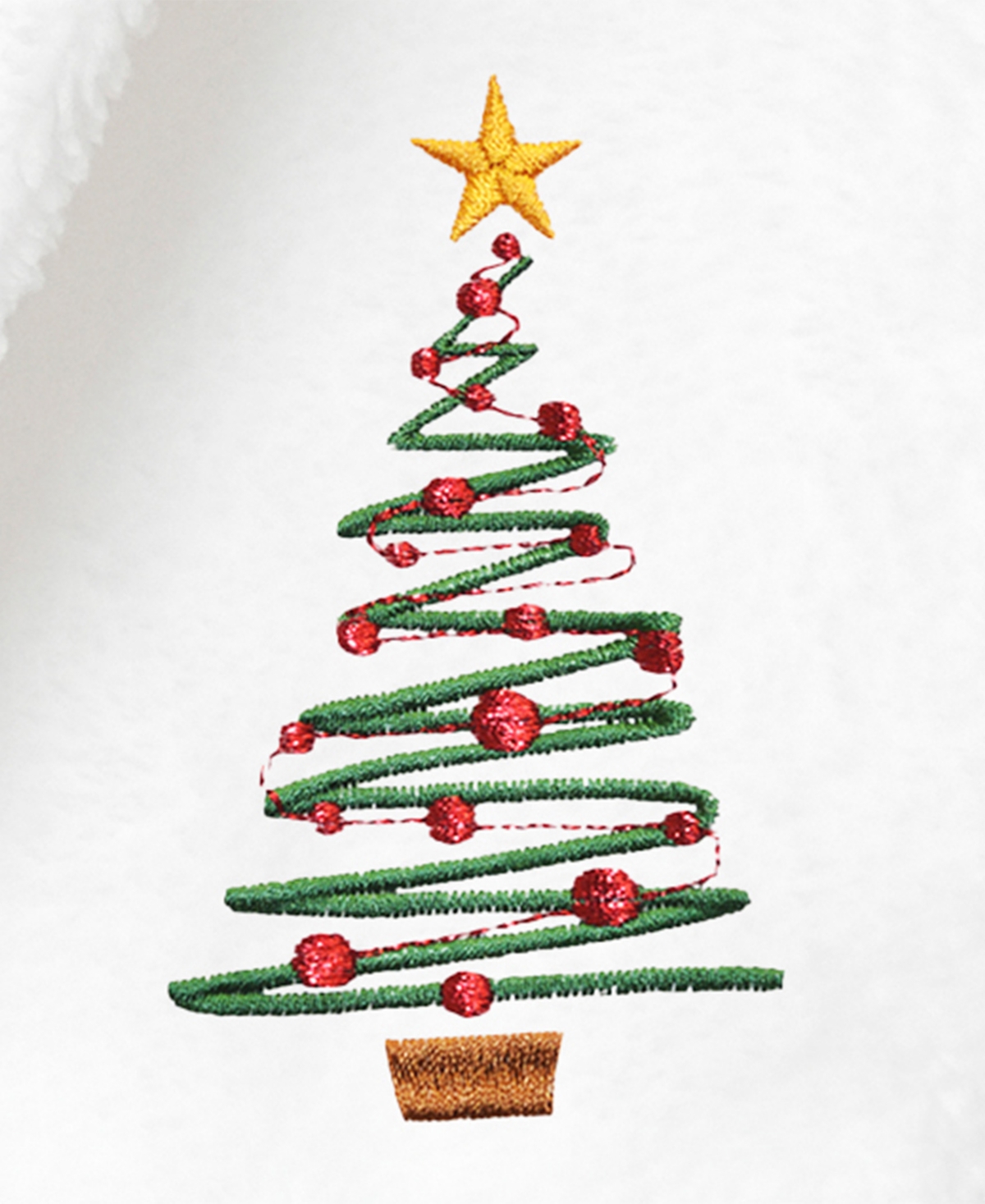 Linum Home Christmas Tree Kids Super Plush Double Brushed Hooded Bathrobe In White