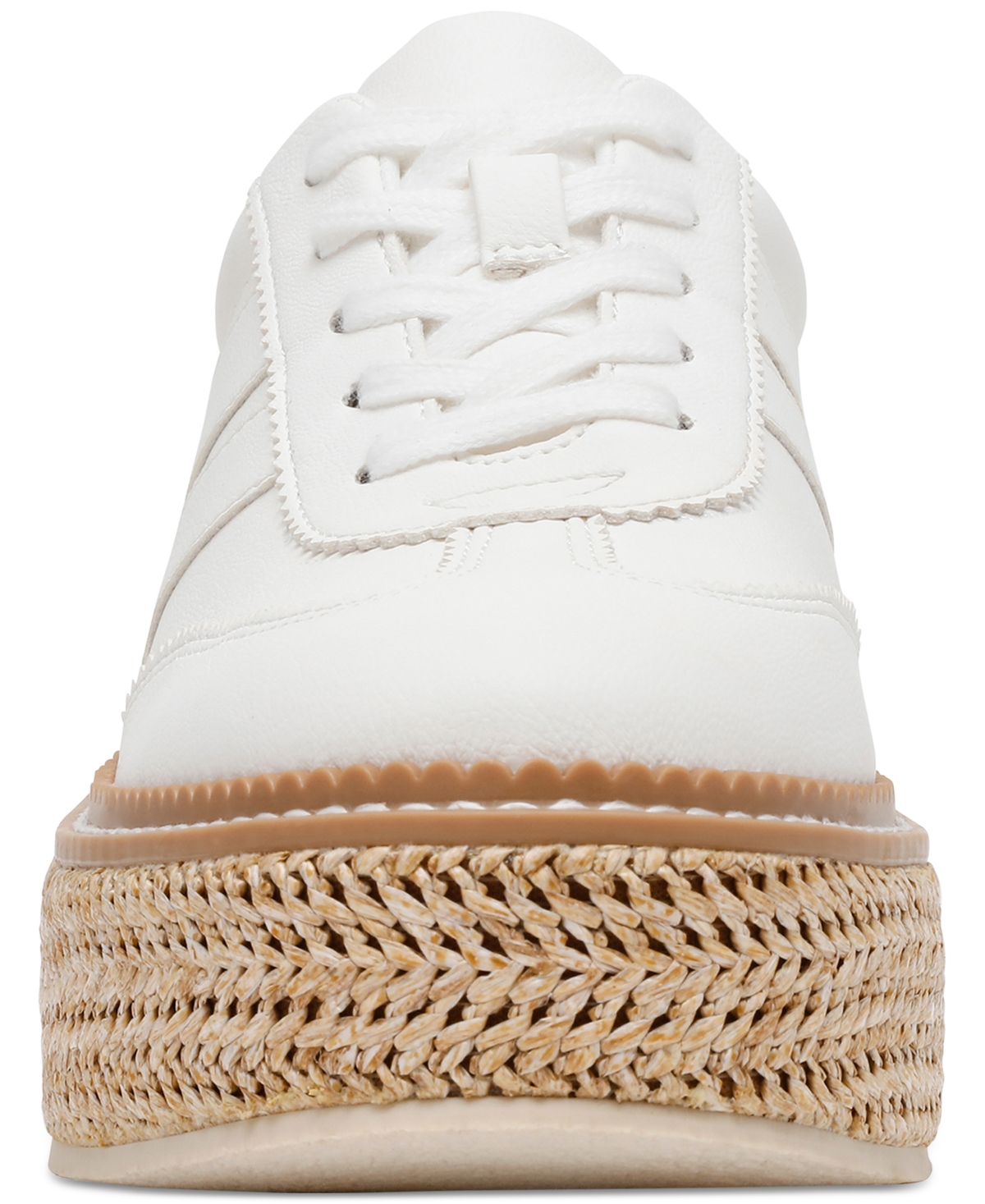 Dv Dolce Vita Women's Barkley Raffia Platform Lace-up Sneakers In White
