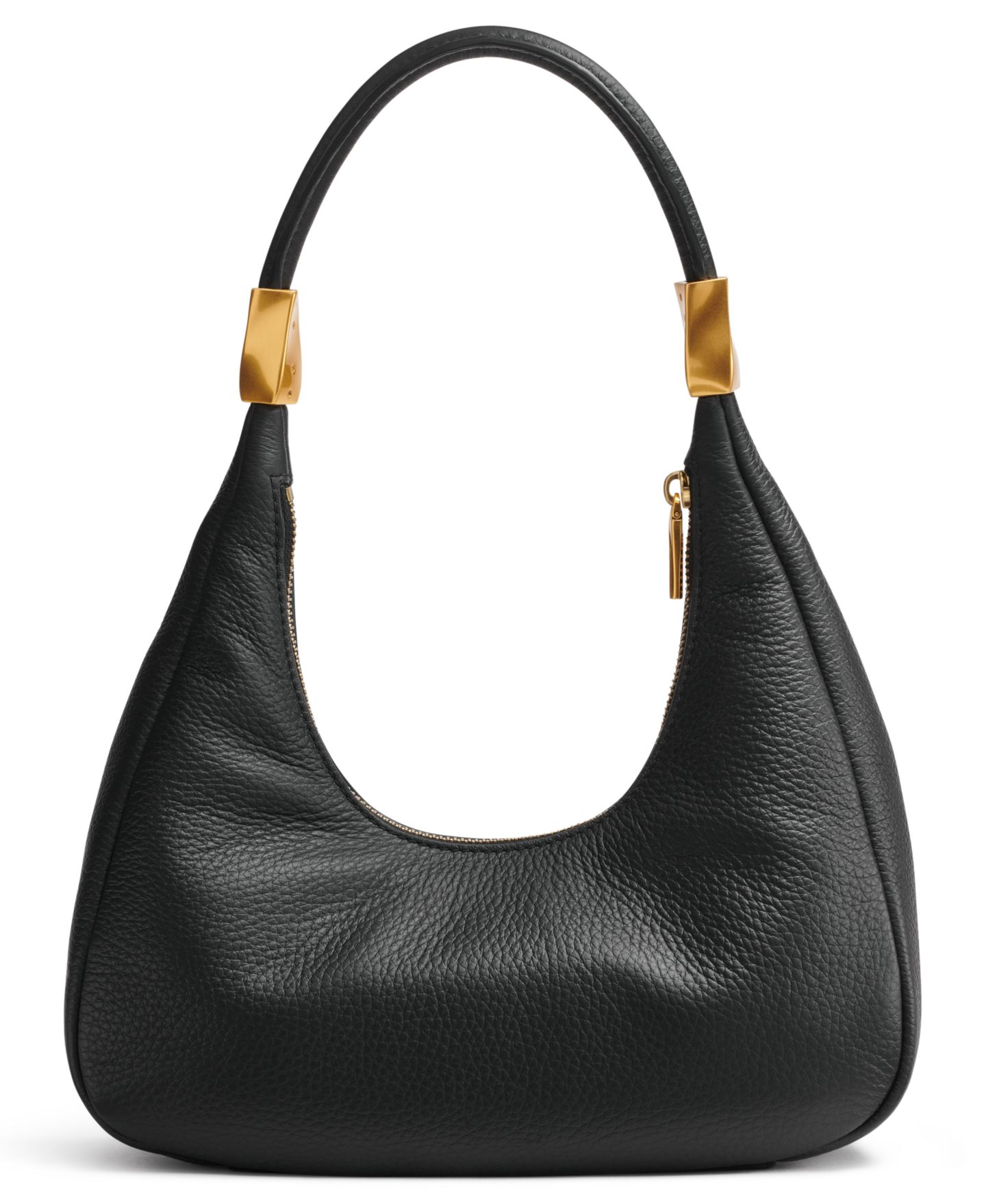 Женская сумка Donna Karan New York Quogue Leather Small Hobo Shoulder, цвет: Чёрный / Золотой — фото 2