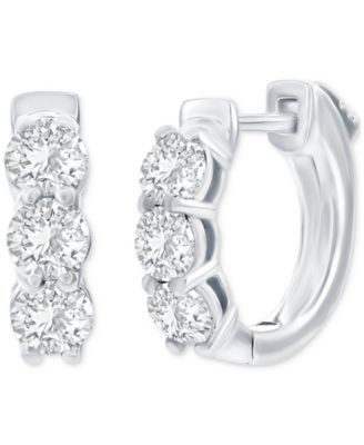 Macy's - Diamond Huggie Hoop Earrings (1 ct. t.w.) in 14k Gold