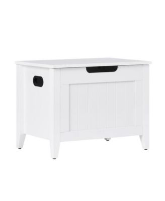 Storage Chest, Upholstered Storage Trunk with 2 Safety Hinges, Storage Bench, Flip-Top Toy Chest for Entryway, Bedroom, Living Room, White