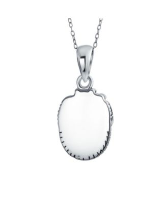 Southwest Natural Stone Oval Leaf Feather Pendant Necklace .925 Sterling Silver
