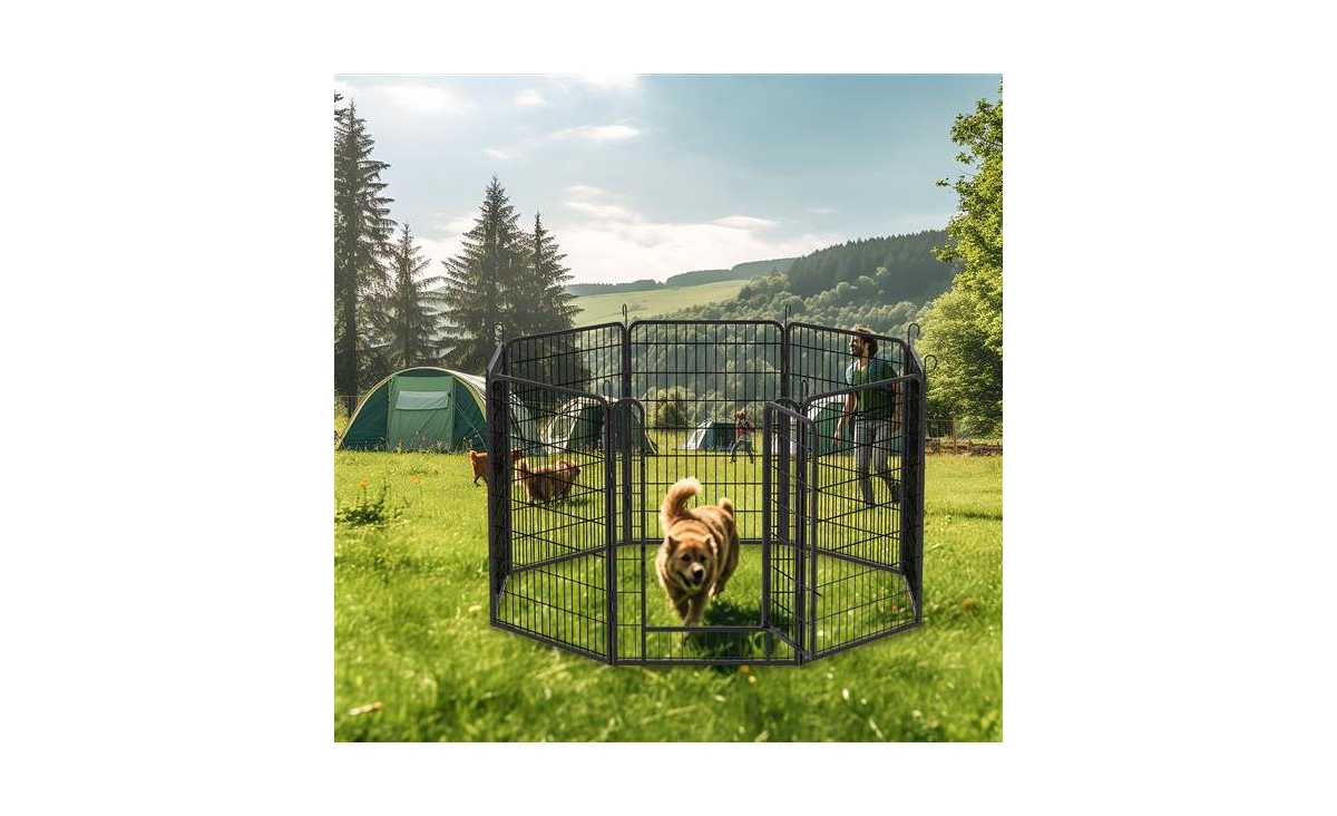 Slickblue 8-Panel Heavy-Duty Metal Playpen with Door, 39.37