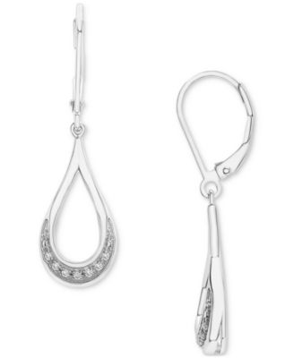2-Pc. Set Diamond Open Teardrop Pendant Necklace & Matching Drop Earrings (1/6 ct. t.w.) in Sterling Silver, Created for Macy's
