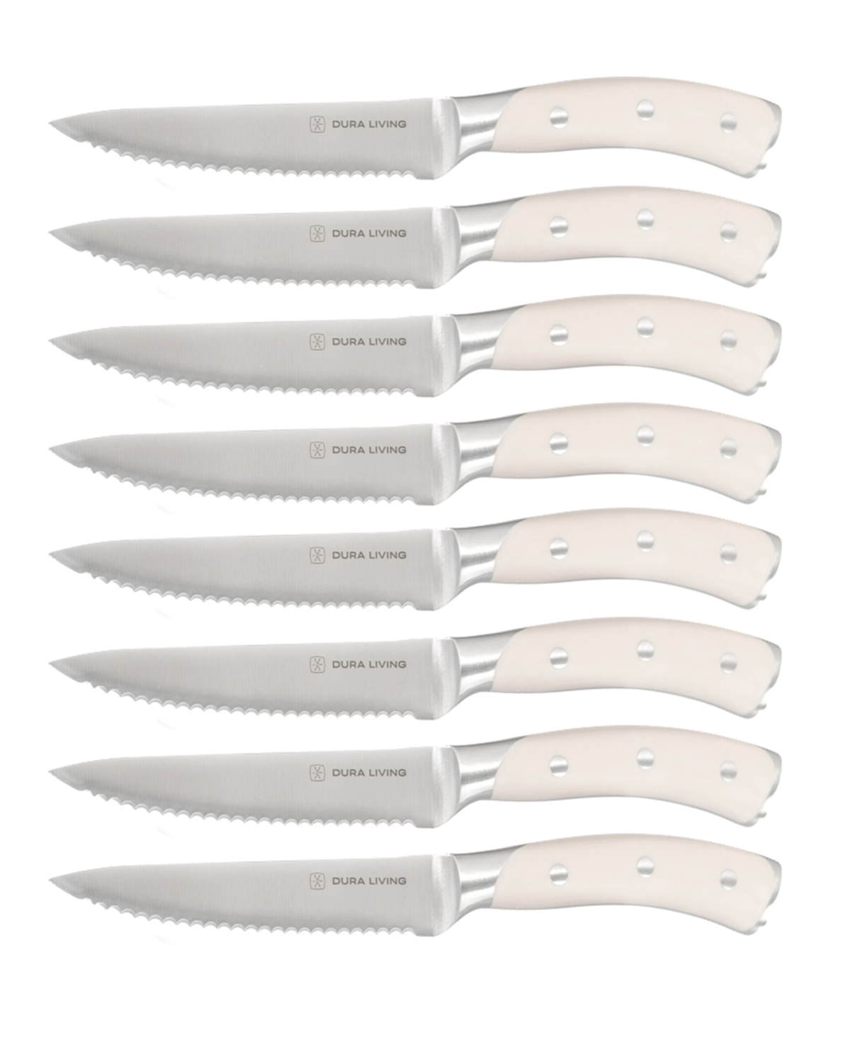Shop Dura Living 8-piece Steak Knife Set In Cream