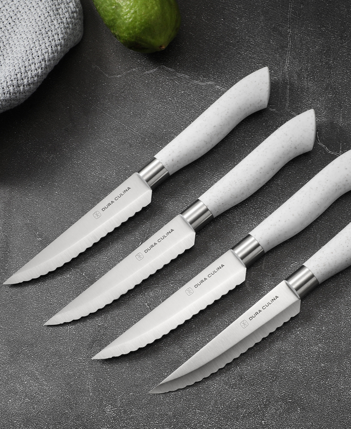Shop Dura Living 8-piece Steak Knife Set In Gray