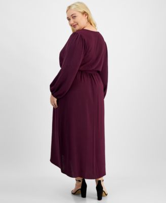 Plus Size Tie-Front Wrap Maxi Dress