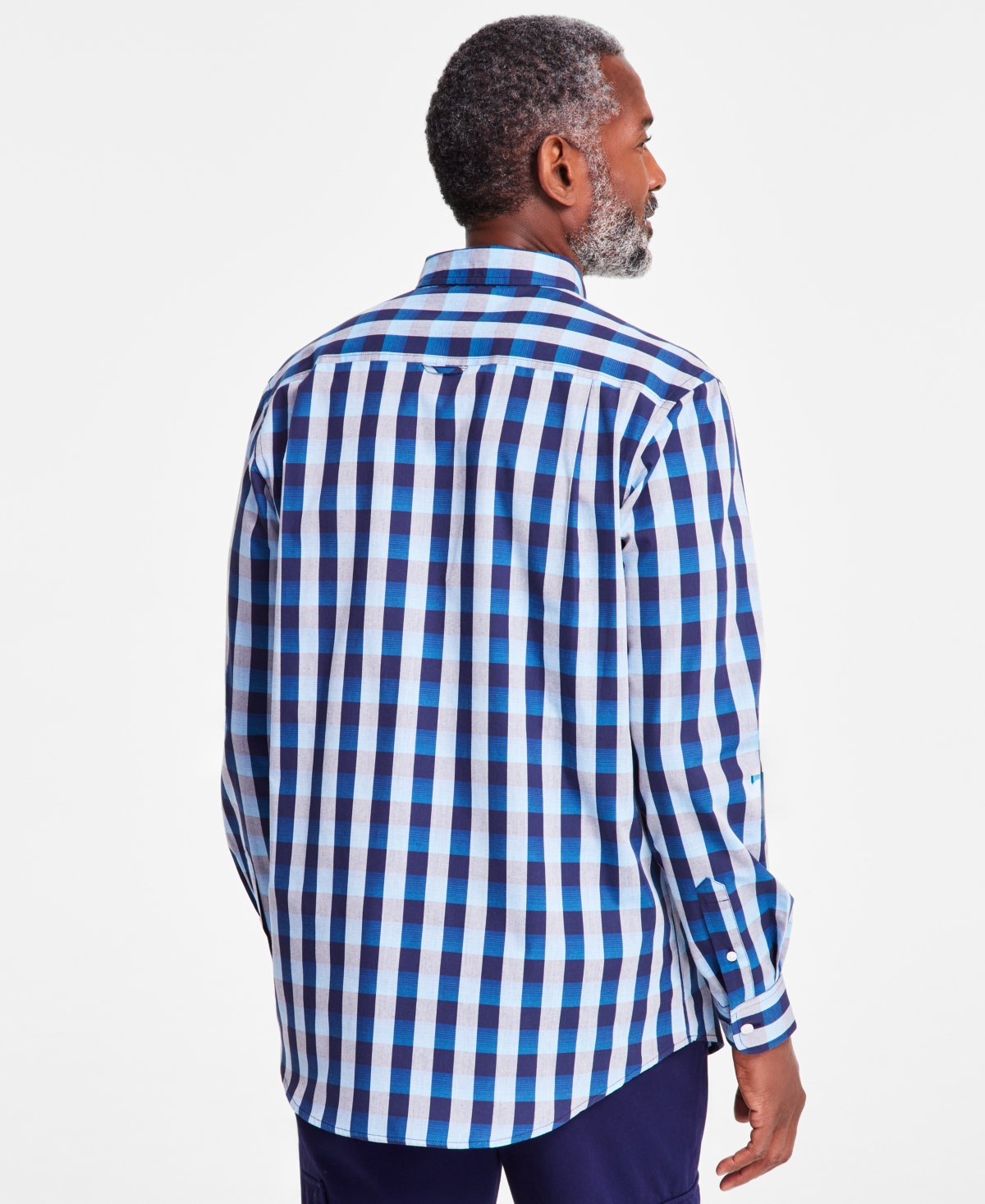 Club Room Men's Sunset Plaid Woven Long-Sleeve Button-Down Shirt, Exclusively at Macy's