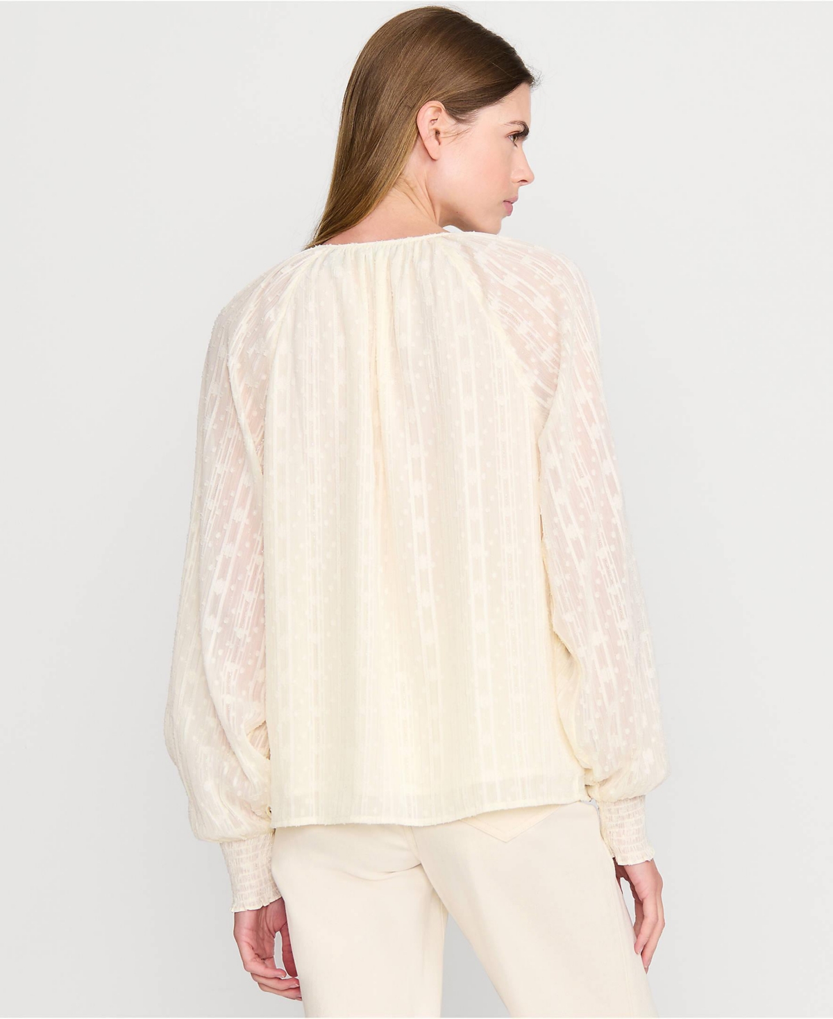 Lands' End Women's Clip Dot Chiffon Blouse