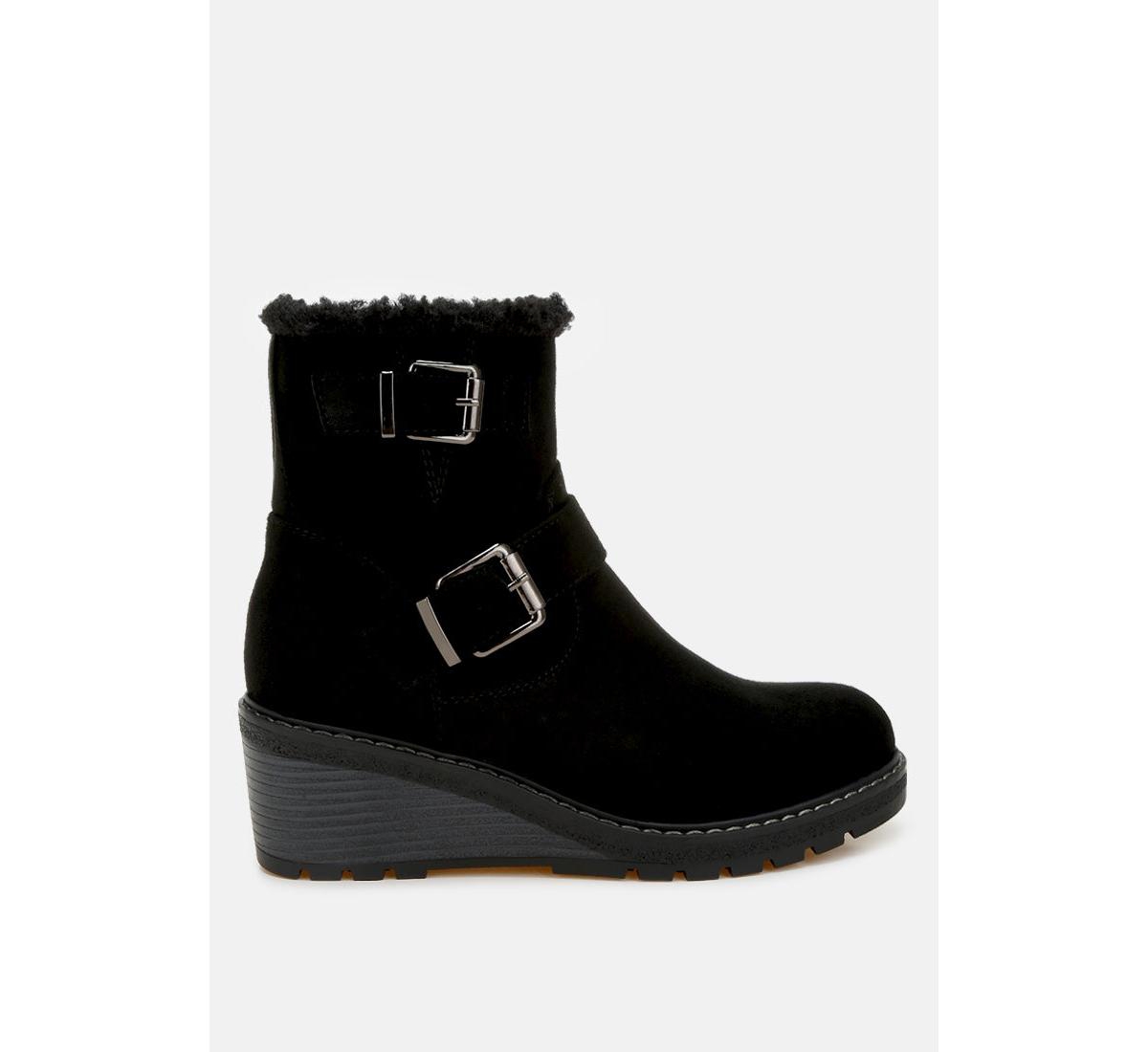 Big horn Faux Fur Harness Boots - Taupe