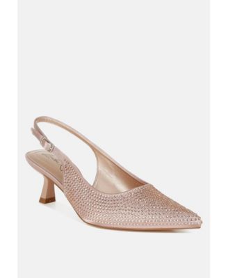 Womens Amashi Rhinestones Embellished Slingback Sandals