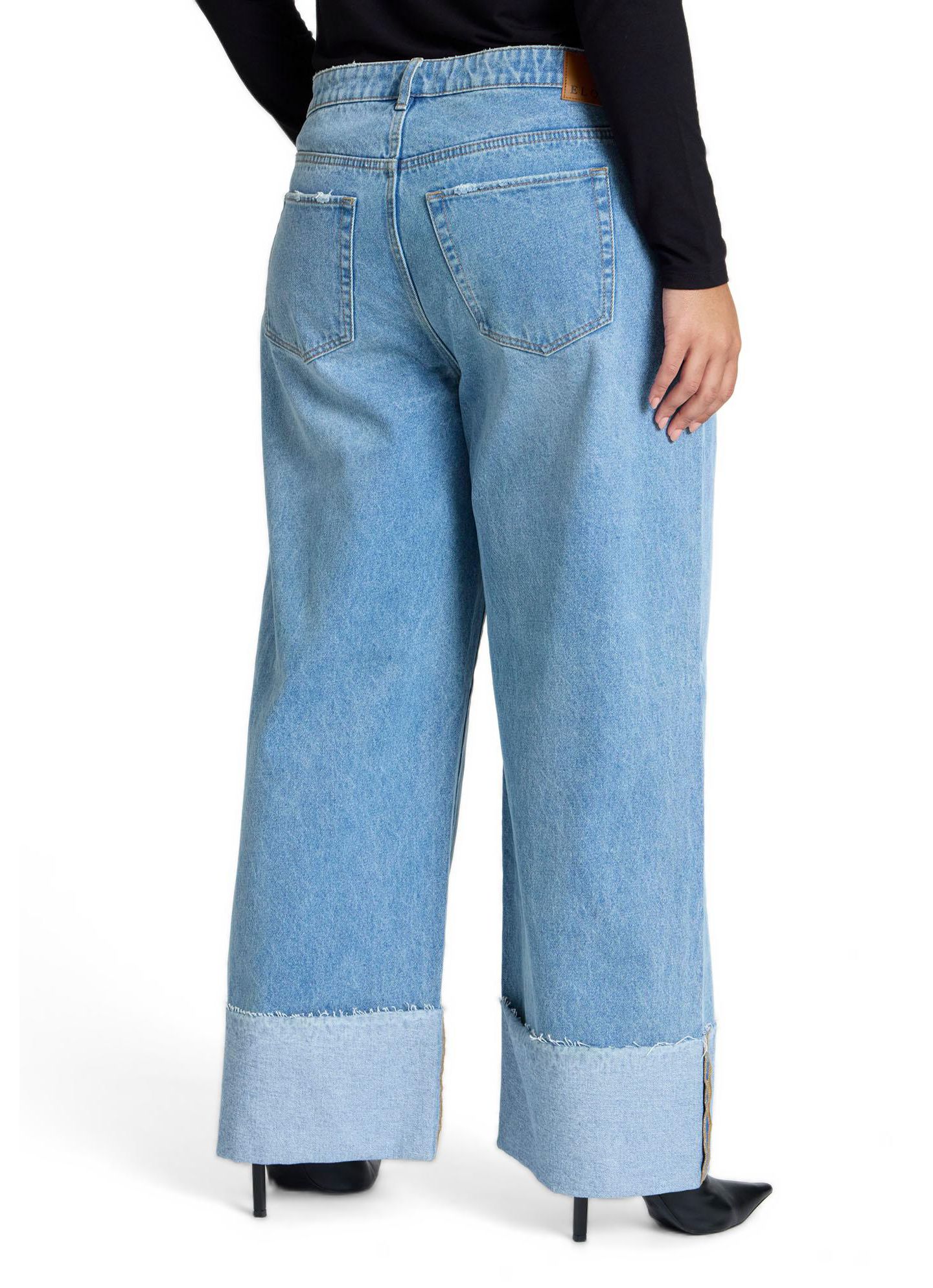 Женские джинсы ELOQUII Tall Cuff Jean, цвет: Светлая варка — фото 3