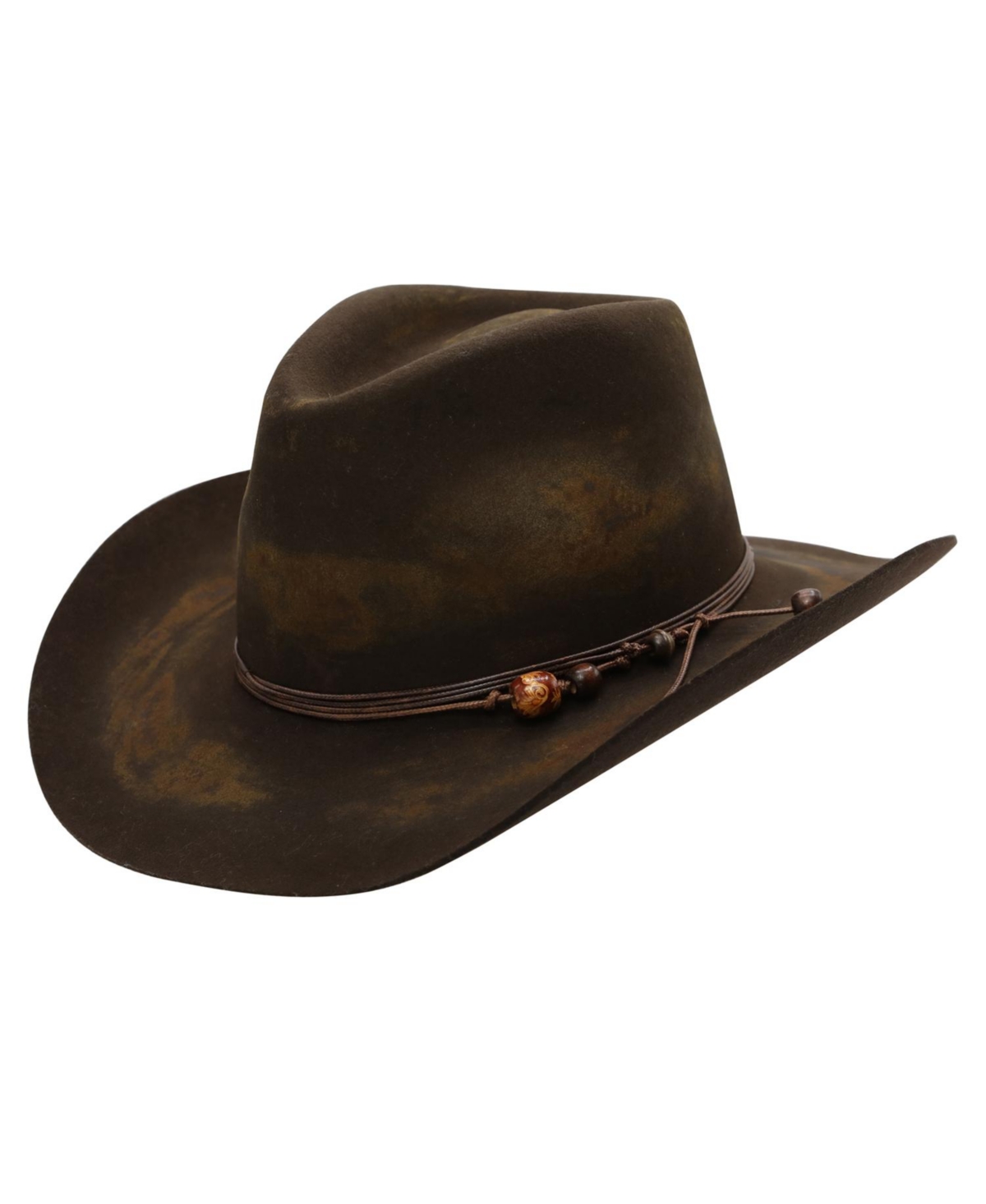 Rob Wool Felt Corded Beads Hat - Dark Brown