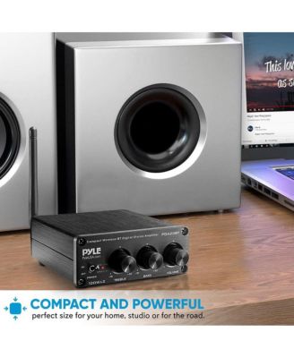 Compact Bluetooth Stereo Power Amplifier With RCA Input & Banana Speaker Terminals, 200 Watt