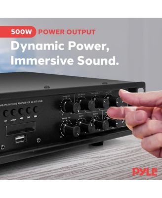 Wireless Bluetooth Home/PA Mixing Amplifier With USB Playback, Micro SD Card Reader, Optical/Coaxial Inputs, 500 Watt