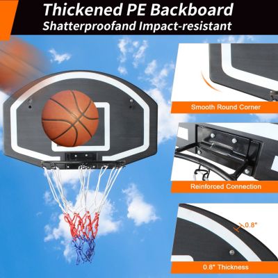 Streamdale Wall-Mounted Basketball Hoop with Unbreakable Hoop and Mesh