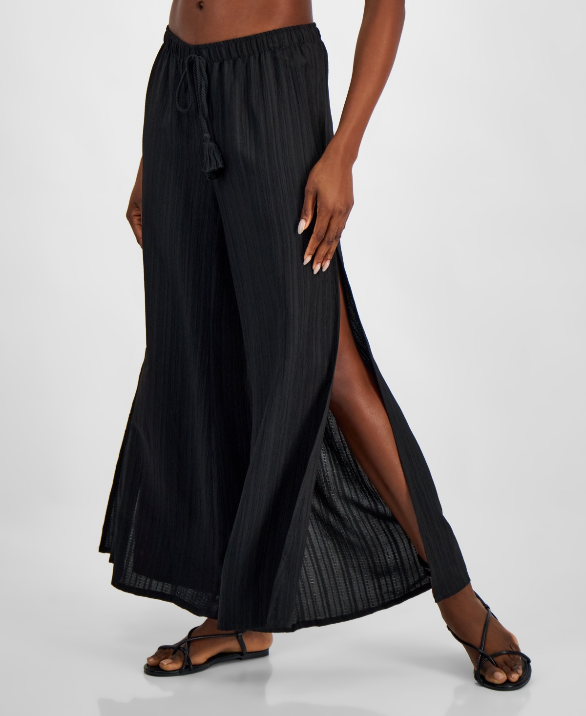 J Valdi Women's Cancun Wide-leg Swim Cover-up Pants In Black