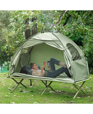 Camping Tent Cot, Single Person Folding Cot Combo, Off-Ground Tent, Covered Outdoor Bed with Carry Bag for Hiking, Camping