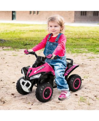 NO Power Kids Ride On Push Car, Ride Racer, Foot-to-floor Sliding Car, Walking ATV Toy with Music, Lights, for 1.5-3 Years Old, Pink