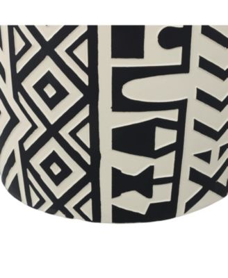 Rafi Transitional Bohemian Geometric Drum Garden Stool