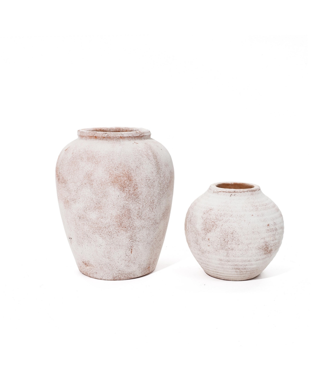 LuxenHome Marble Brown and White 7.5-Inch Tall Terracotta Vase - Marble brown and white