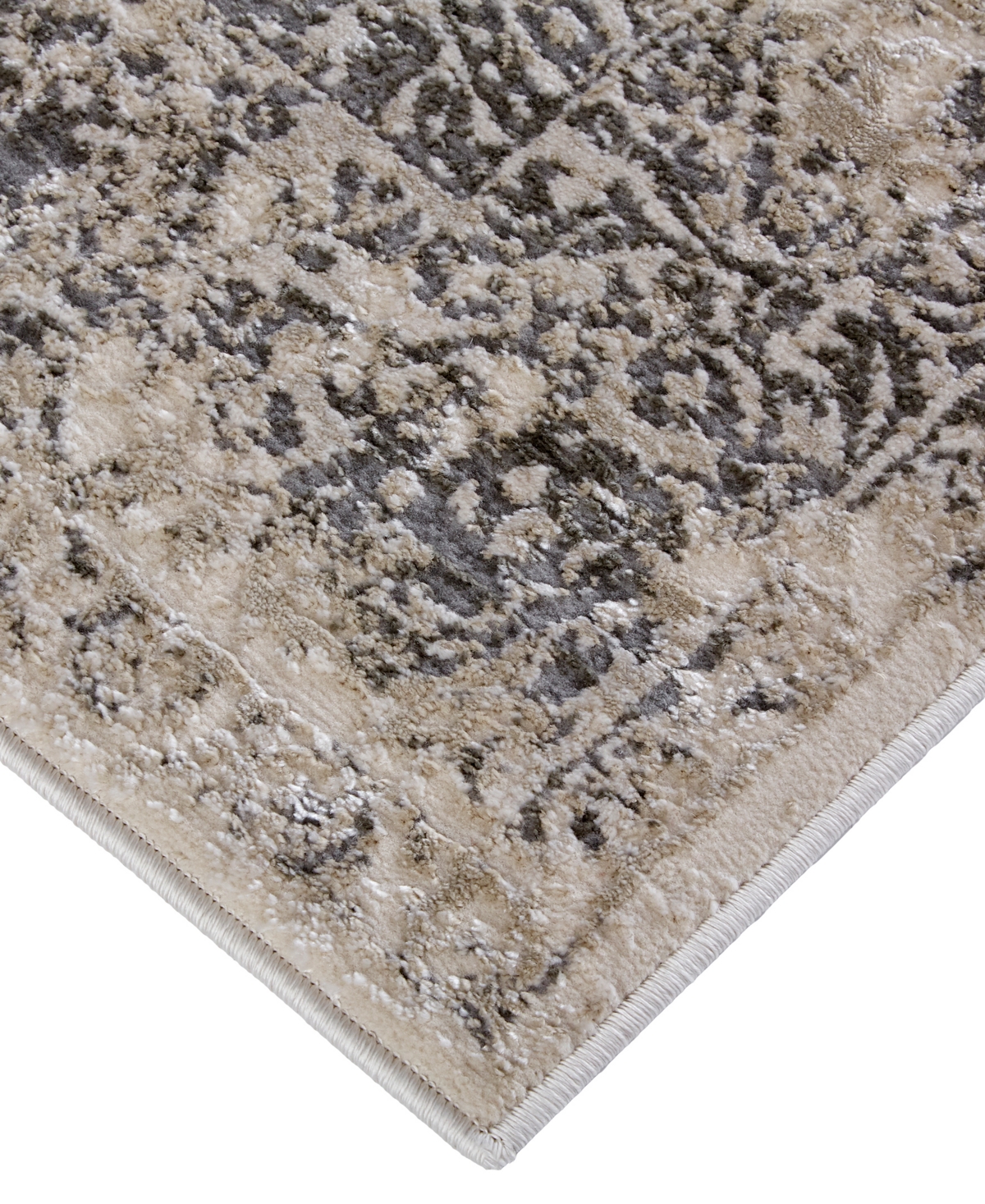 Feizy Prasad 3682f 2'10"x7'10" Runner Area Rug In Ivory,gray