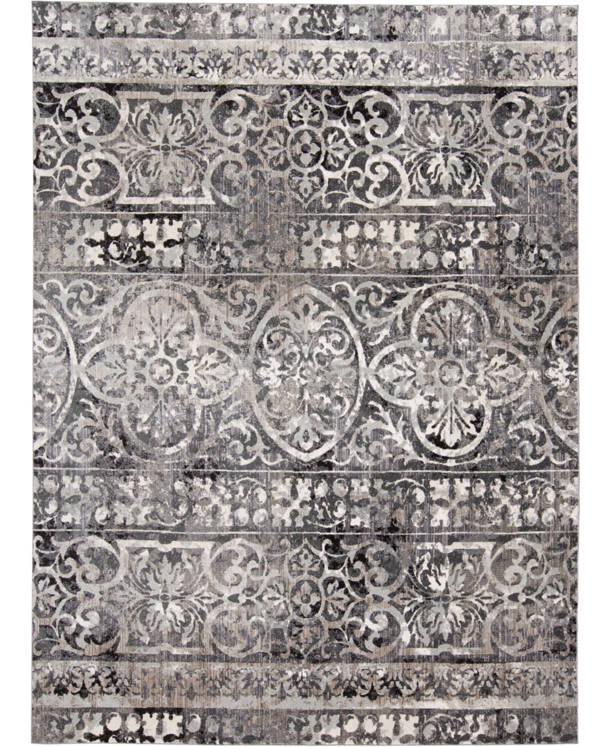 Feizy Kano 3871f 5'3"x7'6" Area Rug In Gray,ivory