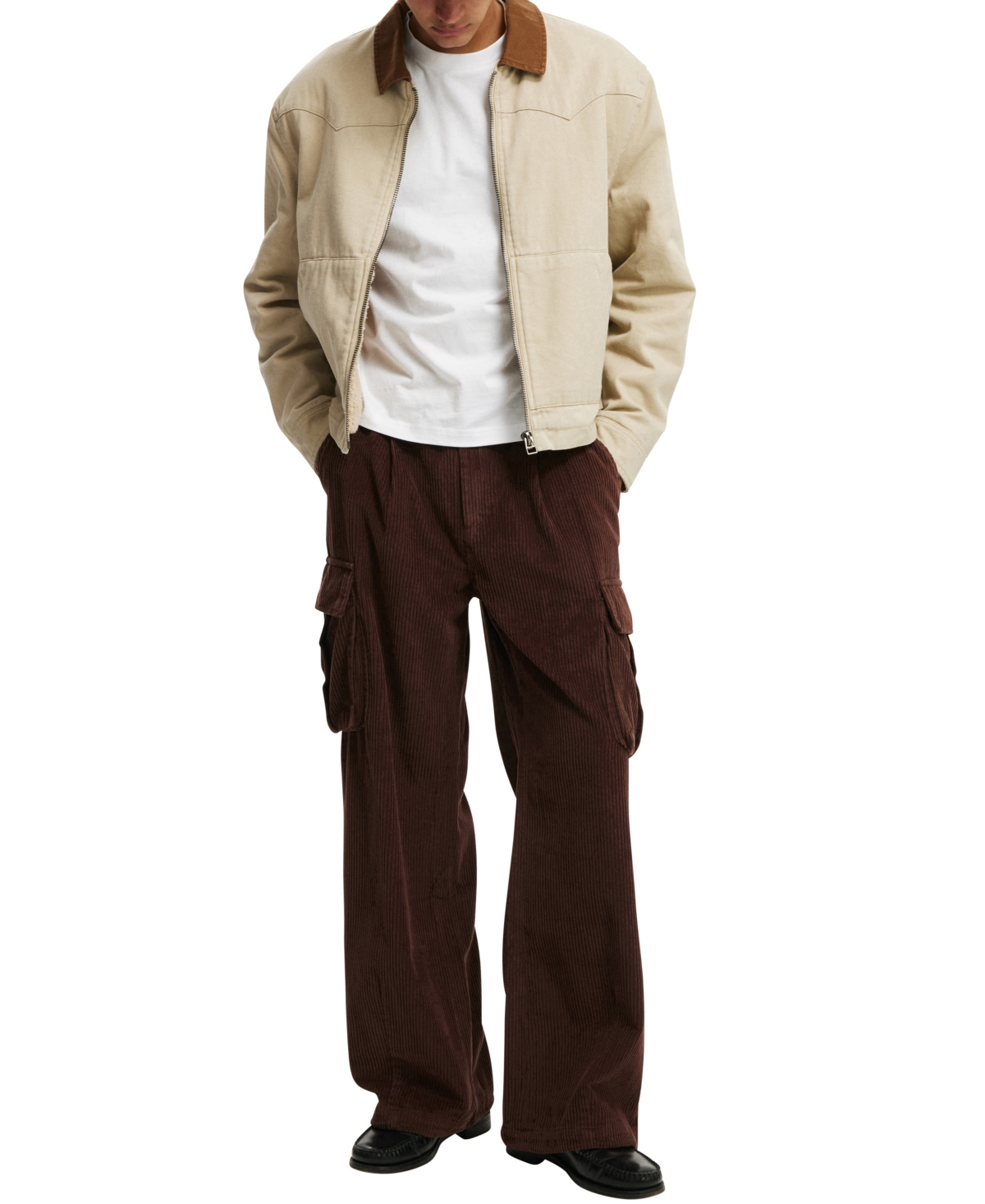 COTTON ON MEN'S BAGGY PLEAT CARGO PANT 