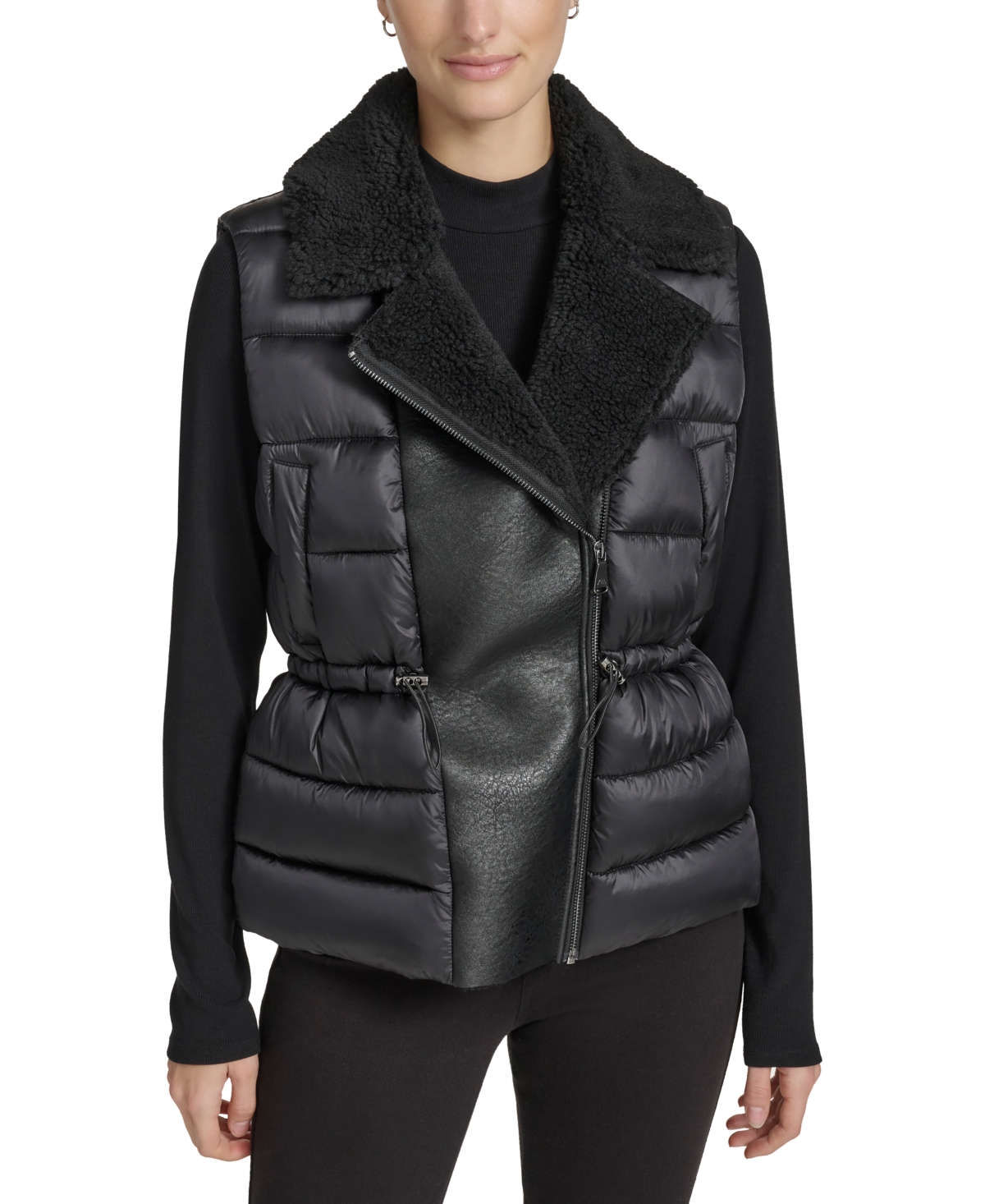 Marc New York Andrew Marc Sport Women's Faux-shearling Vest In Black