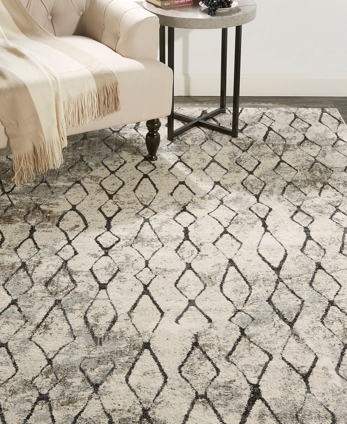 Shop Feizy Kano 3872f 6'7"x9'6" Area Rug In Ivory,gray