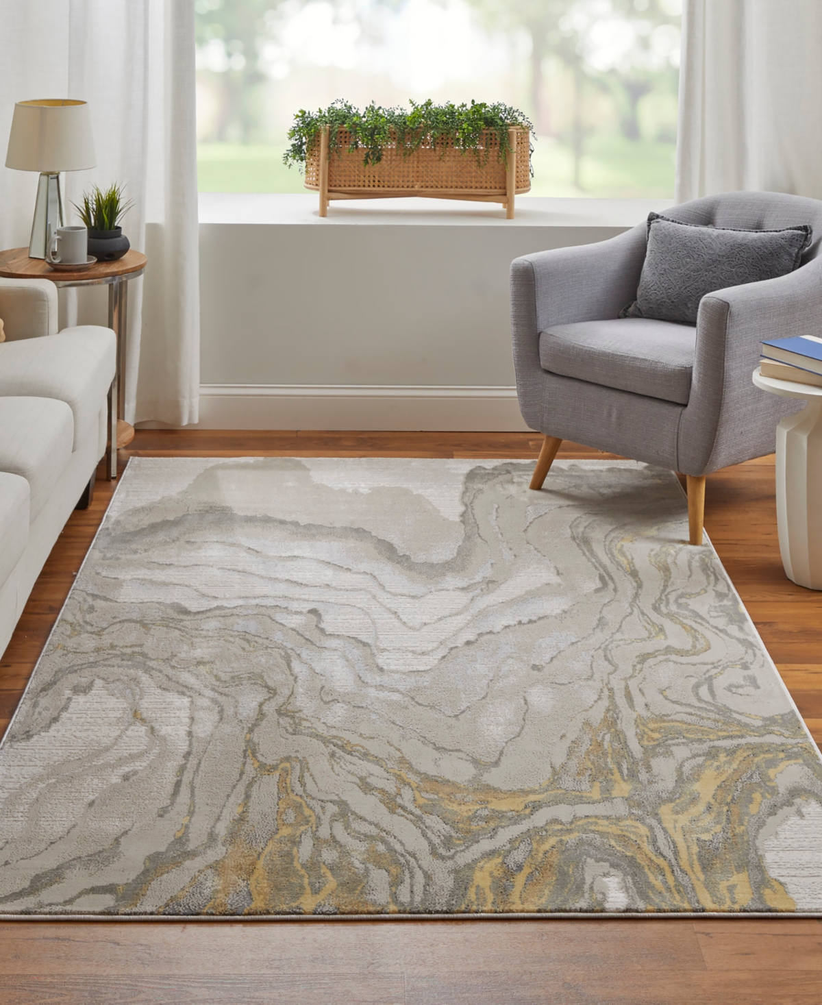 Feizy Waldor 3602f 8'x11' Area Rug In Gold,ivory