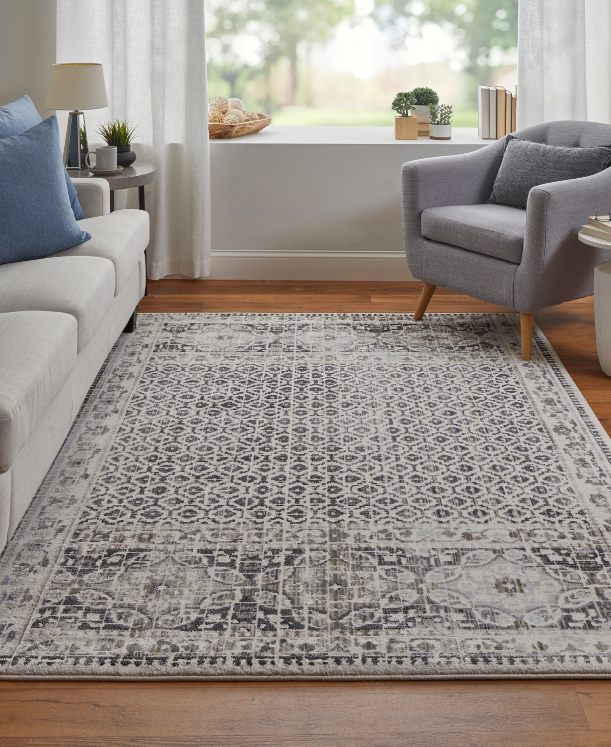 Shop Feizy Kano 3874f 5'3"x7'6" Area Rug In Ivory