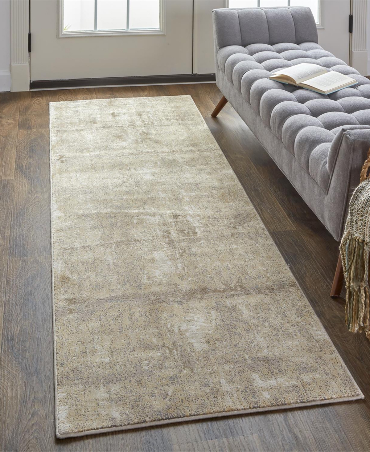 Feizy Parker 3701f 2'6"x8' Runner Area Rug In Tan,ivory