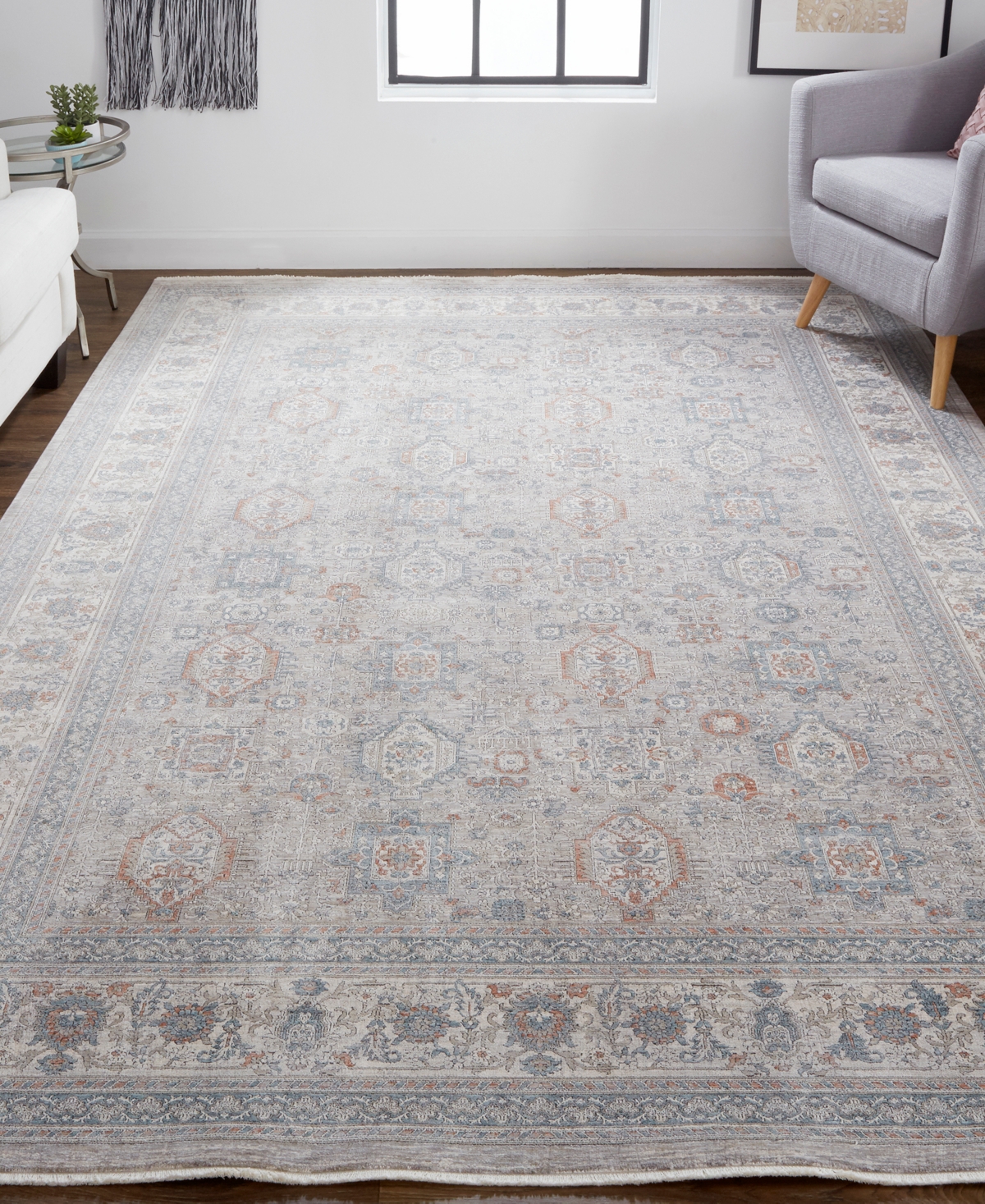 Feizy Marquette 3761f 4'x5'3" Area Rug In Taupe,gray